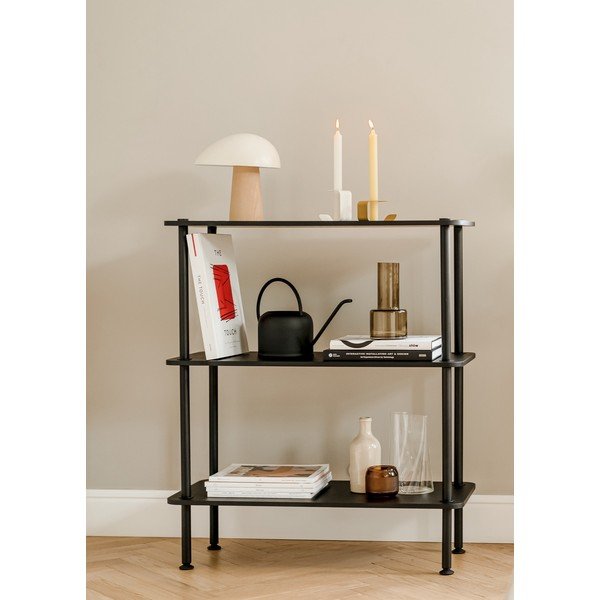 Crni regal u dekoru hrasta 80x90,5x35 cm Teidi – noo.ma-image-4