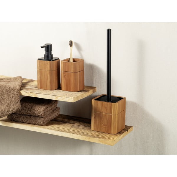 Smeđi set pribora za kupaonicu od bambusa Serro – Wenko-image-1