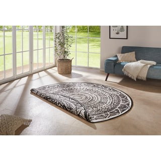 Crno-krem vanjski tepih NORTHRUGS Siruma, ø 200 cm