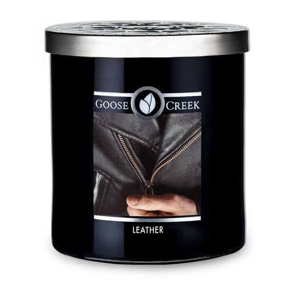 Mirisna svijeća u staklenoj posudi Goose Creek Men&#39;s Collection Leather, 50 sati gorenja