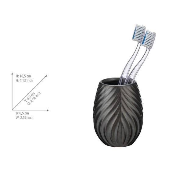 Antracitno siva keramička čaša za četkice za zube Idro – Wenko-image-3