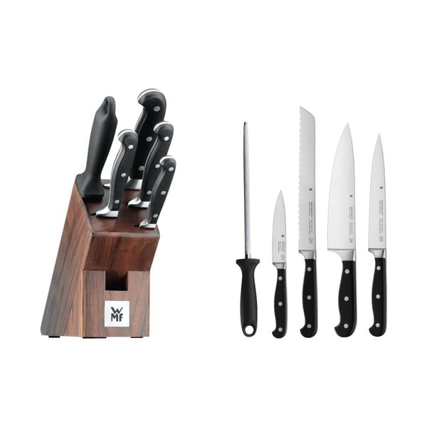 Set od 4 noža i čelika od posebno kovanog nehrđajućeg čelika i kuhinjskog bloka WMF Spitzenklasse Plusn