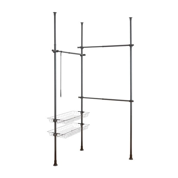Crni metalni teleskopski stalak za odjeću Herkules – Wenko-image-3