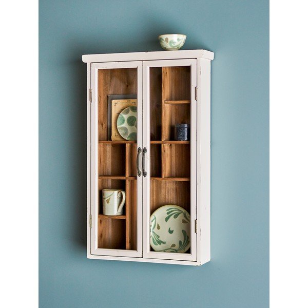 Bijela vitrina od masivne jele 50x80x14 cm Hazem – Bloomingville-image-1