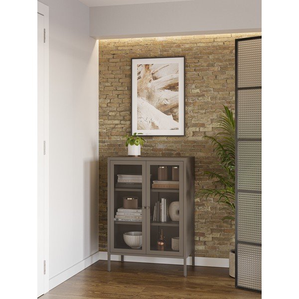 Sivi metalni ormarić 70x100x40 cm Fayna – Marckeric-image-1