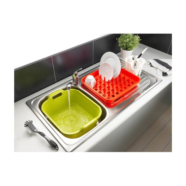 Bijeli plastičan ocjeđivač za posuđe za pribor 14x14 cm Signature – Addis-image-1