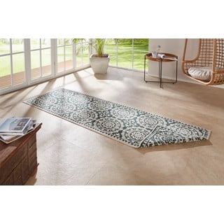 Zeleno-krem vanjski tepih NORTHRUGS Jardin, 80 x 350 cm
