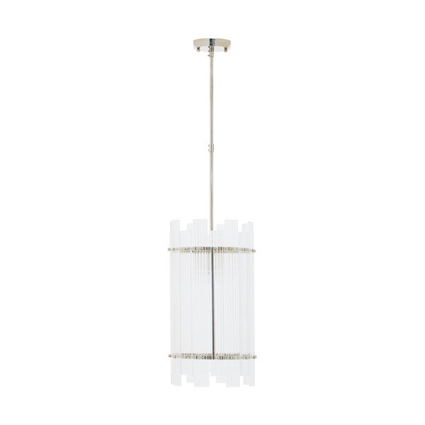 Metalna viseća svjetiljka u srebrnoj boji sa staklenim sjenilom ø 27 cm Ritz – Premier Housewares