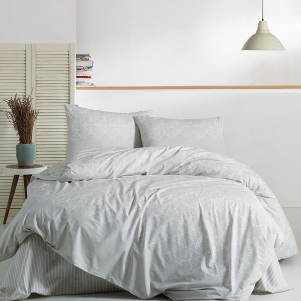 Pamučna posteljina s bračnim krevetom s plahtama Christie, 220 x 240 cm
