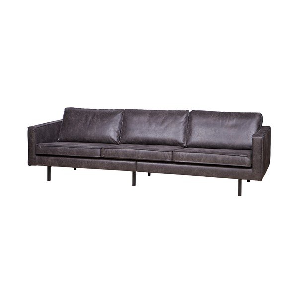 Crna sofa od imitacije kože 277 cm Rodeo – WOOOD-image-3