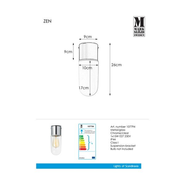Stropna svjetiljka Markslöjd Zen Ceiling Chrome Clear-image-2