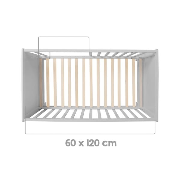 Sivi/smeđe-sivi dječji krevet 60x120 cm Hamburg – Roba-image-3