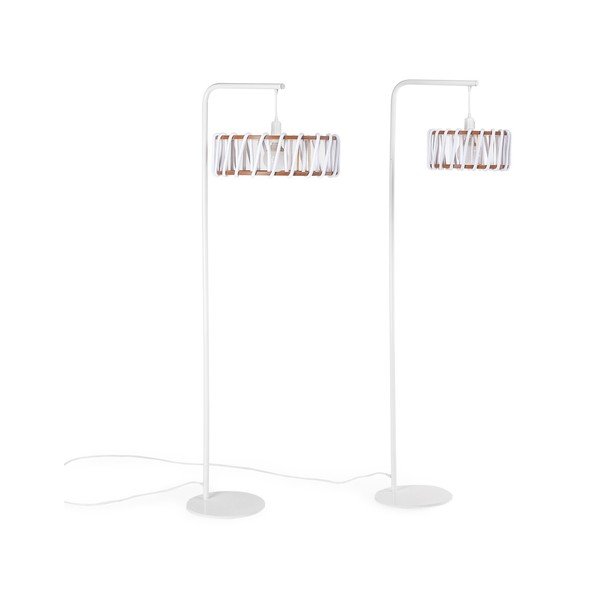 Podna lampa s bijelom konstrukcijom i velikim bijelim zaslonom EMKO Macaron-image-3