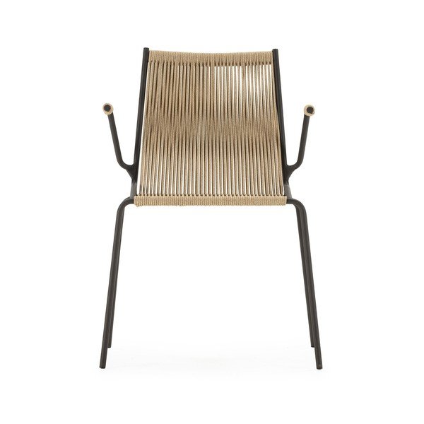 Bež metalne blagovaonske stolice u setu s naslonima za ruke/sklopive 2 kom Emily – Marckeric-image-4