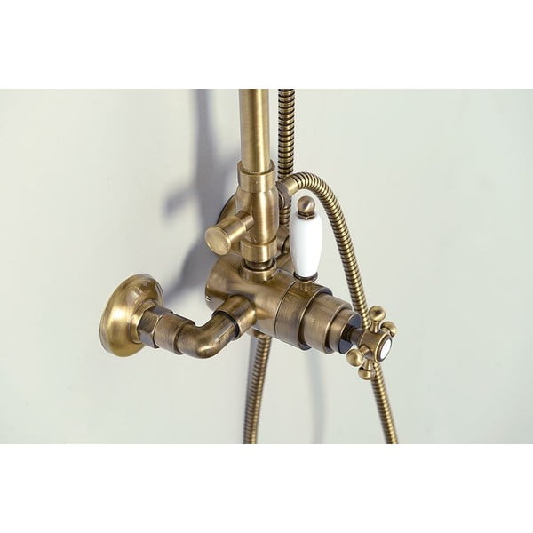 Mjedeni set za tuš kabinu u brončanoj boji s termostatskim ventilom s glavom za tuš/sa ručnim tušem 142 cm Antea – Sapho-image-1