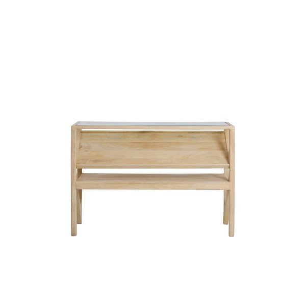 Pomoćni stol sa staklenom pločom stola u svijetloj prirodnoj boji 41x119 cm Yuki – Light & Living-image-2