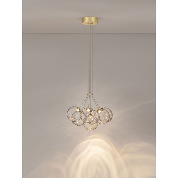 Mjedena staklena LED viseća svjetiljka s mogućnosti zatamnjivanja ø 42 cm Blazik – Nova Luce-image-2