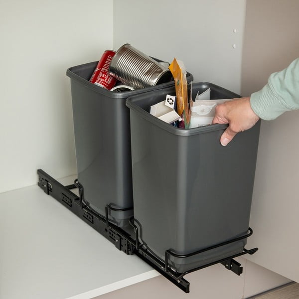 Set od 2 siva koša za smeće Addis In-Cupboard Bin, 10 l-image-1