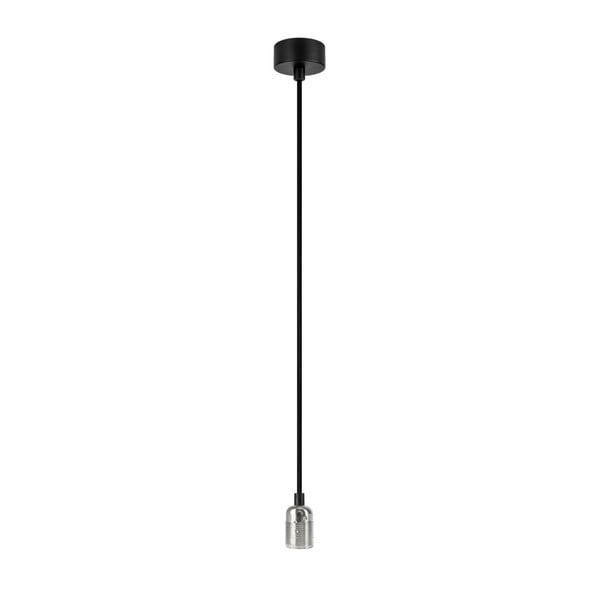 Crna viseća svjetiljka bez zaslona s grlom srebrene boje Bulb Attack Uno