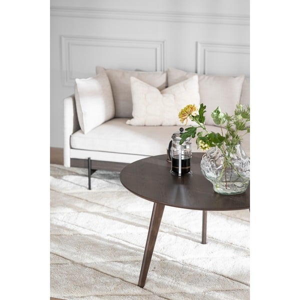 Tamno smeđi stolić za kavu u dekoru hrasta ø 90 cm Yumi – Rowico-image-1