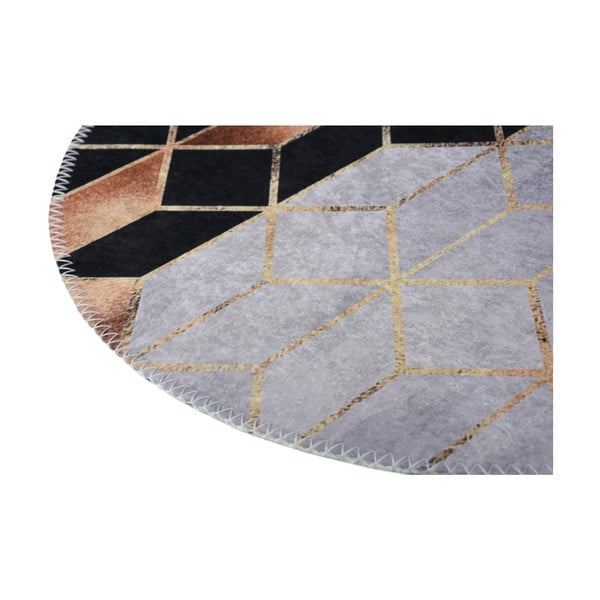 Crno-bijeli perivi okrugli tepih ø 100 cm – Vitaus-image-2