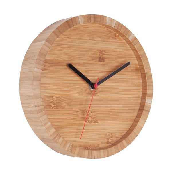 Smeđi zidni sat od bambusa Karlsson Tom, ⌀ 26 cm-image-1