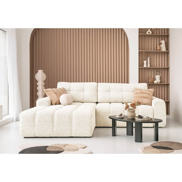 Krem sklopiva/s prostorom za odlaganje kutna garnitura (s lijevim kutom) Lulu – Miuform-image-4