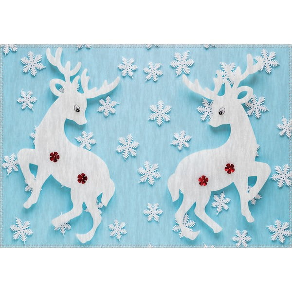 Tepih Vitaus Christmas Period Deers Azuro, 50 x 80 cm