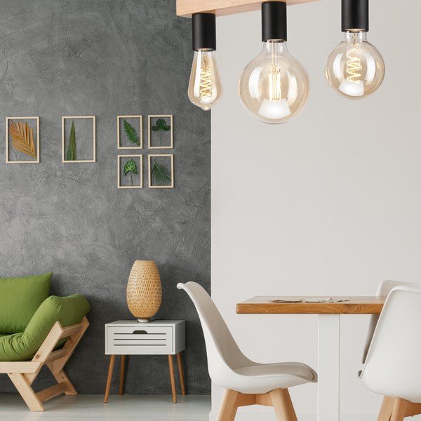 Stropno svjetlo crne-prirodne boje - LAMKUR-image-1