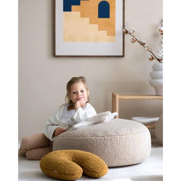 Smeđi dječji jastuk za sjedenje od bouclé tkanine U – Wigiwama-image-2