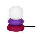Crvena/ljubičasta stolna lampa od masivnog drveta sa staklenim sjenilom (visina 24 cm) Otem – noo.ma