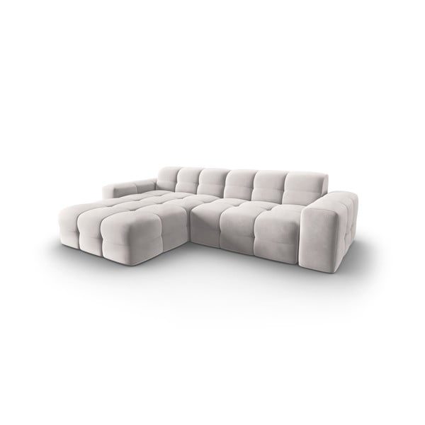 Svjetlo siva baršunasta kutna garnitura (lijevi kut) Kendal - Micadoni Home-image-3