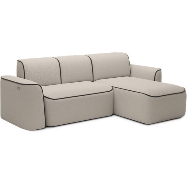 Bež kutna garnitura od bouclé tkanine (s desnim kutom/s ležaljkom) Ume – ELTAP-image-2