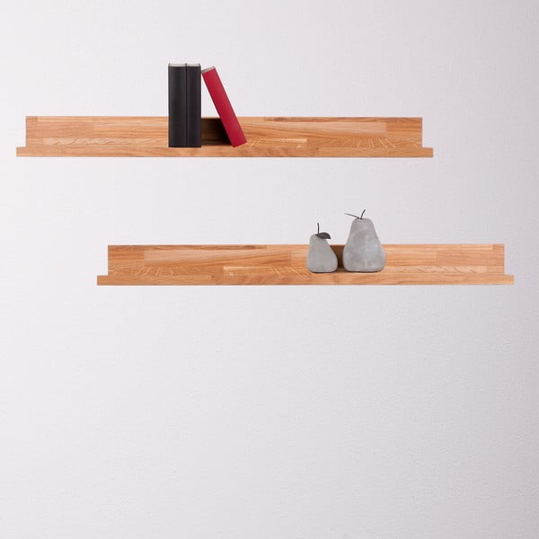 Polica za fotografije od punog hrasta u prirodnoj boji 80 cm Kalle – Interia Home & Living-image-1