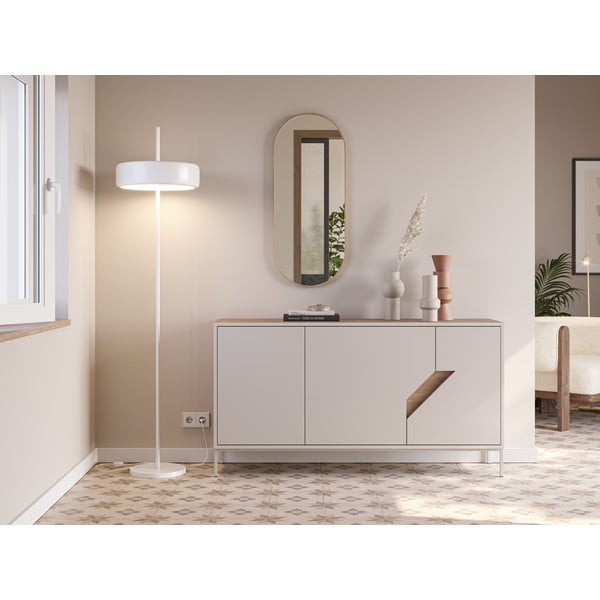 Krem/u prirodnoj boji komoda u dekoru hrasta 150x80x40 cm Lilou – Marckeric-image-1