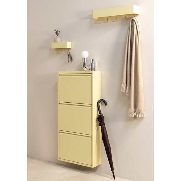 Svijetlo žuti željezni preklopni/viseći ormarić za cipele 50x103x15 cm Billy – Spinder Design-image-3