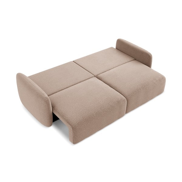 Svjetlo smeđa sklopiva/s prostorom za odlaganje sofa 238 cm Kalena – Makamii-image-4