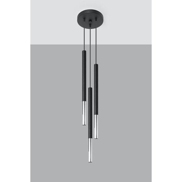 Crna/u srebrnoj boji metalna viseća svjetiljka ø 20 cm Asarot – Sollux-image-3