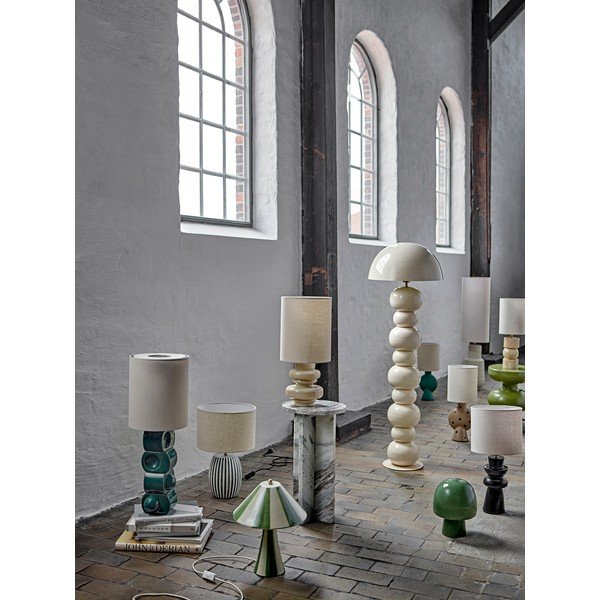 Zelena/krem stolna lampa keramička s tekstilnim sjenilom (visina 68 cm) Brady – Bloomingville-image-3