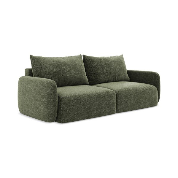 Zelena sklopiva/s prostorom za odlaganje sofa 238 cm Kalena – Makamii-image-1