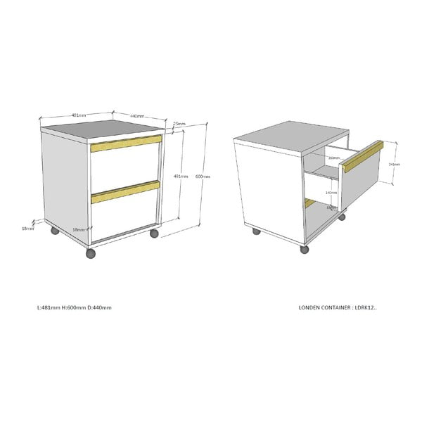 Bijeli dječji ormar 48x60 cm London – Vipack-image-2