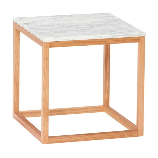 Pomoćni stol od Hübsch Gedda hrasta s pločom od bijelog mramora