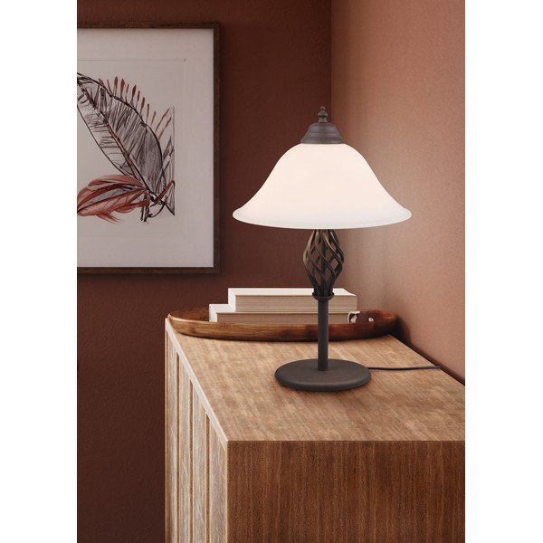 Tamno smeđa stolna lampa sa staklenim sjenilom (visina 50 cm) Rustica – Trio-image-1
