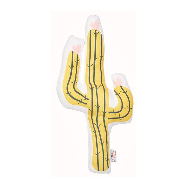 Mike &amp; Co. žuti dječji jastuk s dodatkom pamuka NEW YORK Jastuk igračka Kaktus, 41 x 21 cm