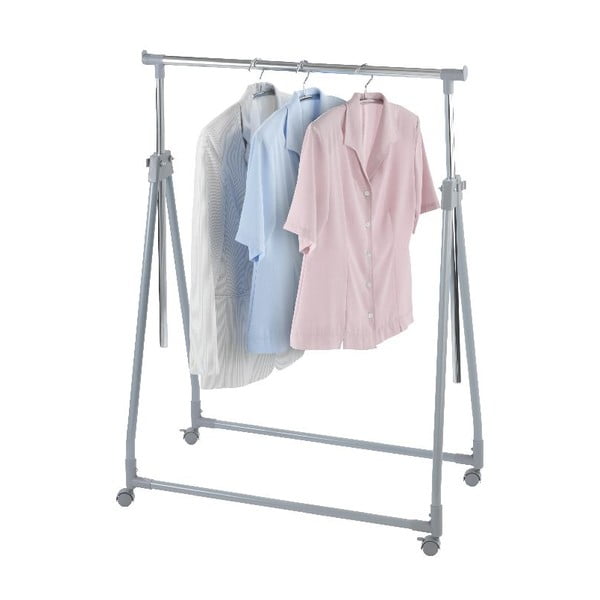Sivi metalni teleskopski mobilni stalak za odjeću Sklopivi - Wenko-image-4