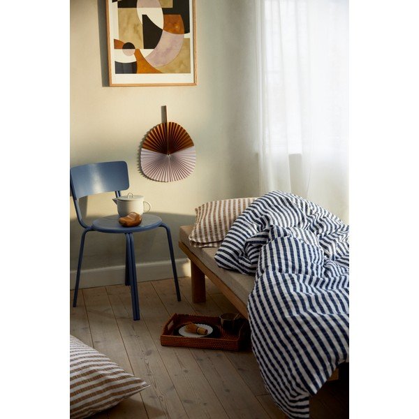 Bijelo-tamno plava posteljina za krevet za jednu osobu-za produženi krevet od krepa 140x220 cm Bæk&Bølge – JUNA-image-4