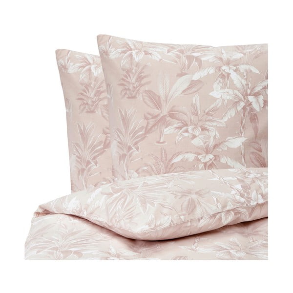 Ružičasta posteljina na bračnom krevetu od pamuka ranwing Westwing Collection, 200 x 200 cm