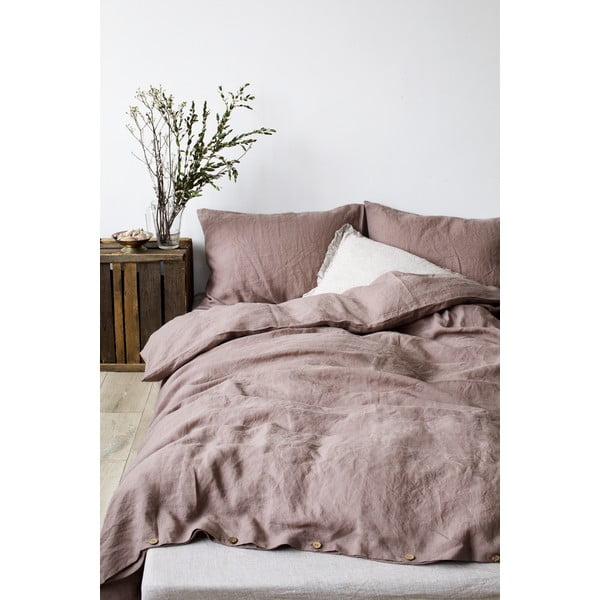 Ljubičasta lanena navlaka za poplun Linen Tales, 200 x 220 cm-image-2