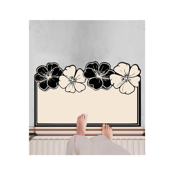 Crna/krem kupaonska prostirka 60x100 cm Morpho – Foutastic-image-2