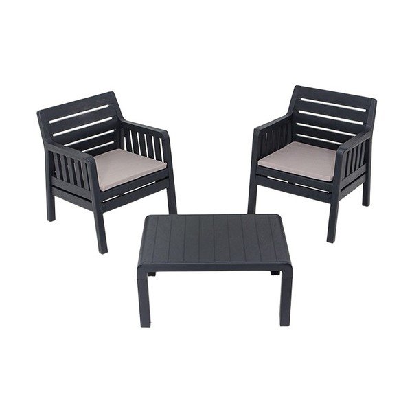 Antracitno siva vrtna garnitura za 2 osobe Lara – Floriane Garden